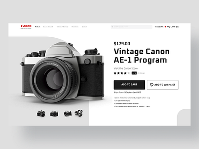 Web Design UI Kit Product Page Template - Vintage Camera