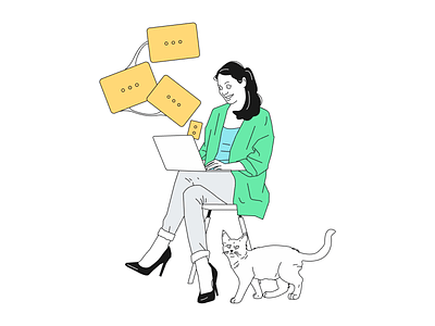 Women working with laptop figma illustration girl illustration illustration agency illustration challenge illustrator outline illustration woman illustration