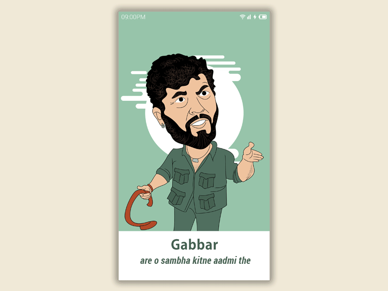 Gabbar by Manish Prajapati illustrator on Dribbble