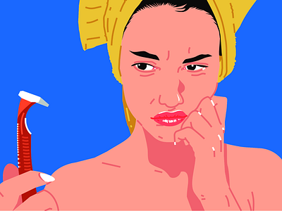 Beautiful sad woman with a towel on her head blue background drawing flat design girl illustration illustraion illustration illustration agency illustration art illustration challenge illustration design illustrations illustrator interface muzli uiux web illustration website illustration woman woman illustration woman portrait