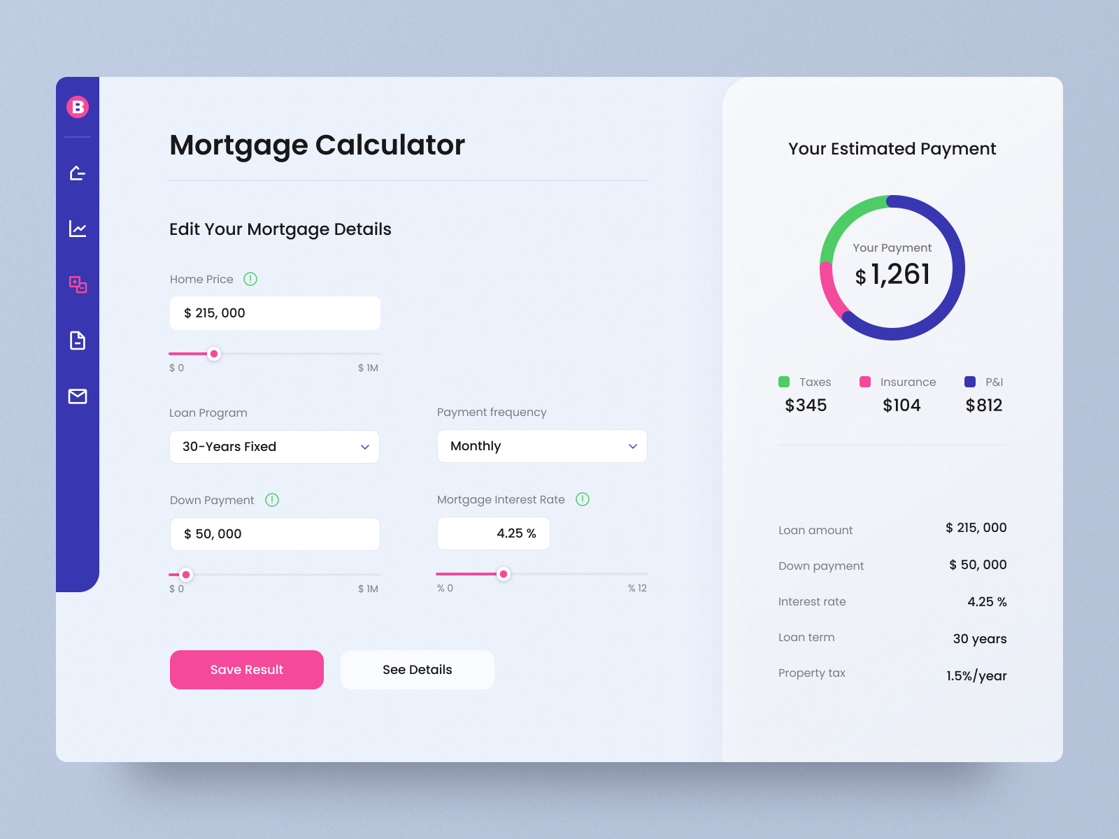 Mortgage Calculator by Liliia on Dribbble