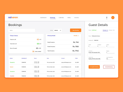 Hotel Management System - Bookings (SaaS) design managment saas travel ui