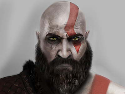 Kratos _ God of War _ Digital Portrait design digitalportrait drawing illustration portrait