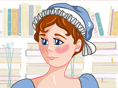 Jane Austen 4 SixFanArtChallenge design drawing illustration