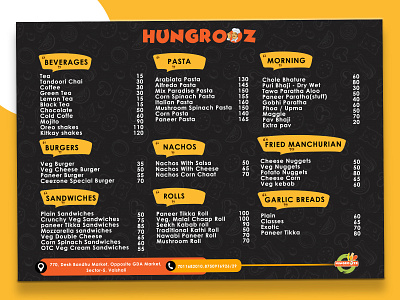 Hungrooz - Menu Design menu card menu design print design