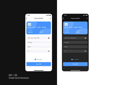 Daily UI Challenge : 002 Credit Card Checkout adobexd credit card checkout dark ui ui ux