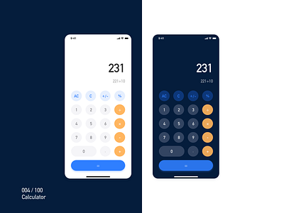 Daily UI Challenge : 004 Calculator adobexd calculator calculator ui dark ui ui ux