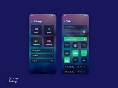 Daily UI Challenge : 007 Settings adobexd dailyui setting settings ui