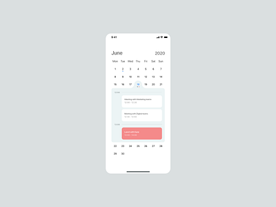 Daily UI Challenge : 038 Calendar adobexd calendar dailyui ui