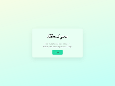 Daily UI Challenge : 077 Thanks you