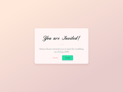 Daily UI Challenge : 078 Pending Invitation