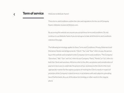 Daily UI Challenge : 089 Terms of service