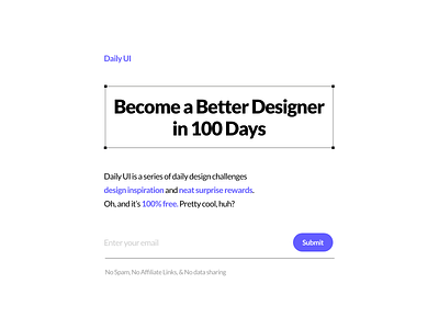 Daily UI Challenge : 100 Redesign Daily UI Landing Page