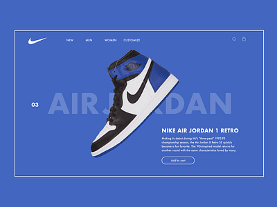 Nike Air Jordan 1 Retro branding concept design jordan nike product shoes sneakers ui ux web webdesign