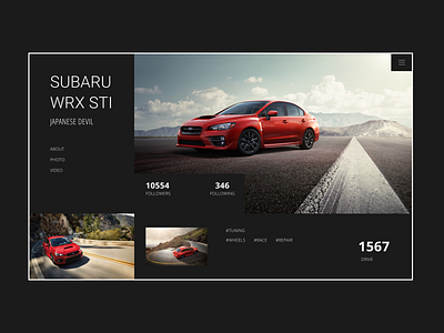 WRX STI auto branding car concept design designwebdesign landing muscle sport subaru ui web wrx
