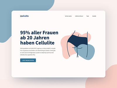 Cellulite Website beauty booty cellulite illustration pastel webdesign