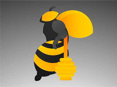 STINGER animal art bee design flat gradient logo honeybee icon illustration illustrator insect logo vector