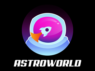 ASTROWORLD art astronaut logo design flat icon illustration logo outerspace rocket rocketship logo space spaceman vector