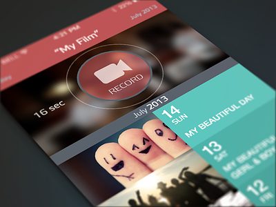 Lifemoments app app flat ios ios7 iphone ui video