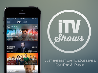 iTVshow app app flat ios7 iphone show tv ui