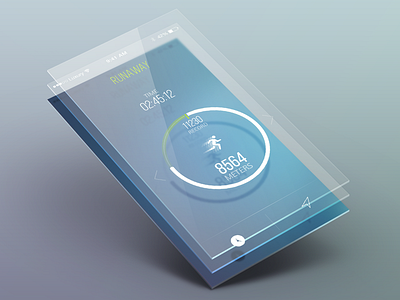 Concept for running App app flat health ios7 run