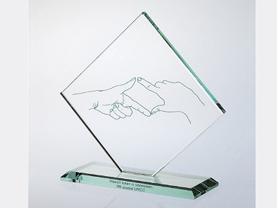 Award Academic Medical Center in Groningen award cut design drawing glass hand laser price