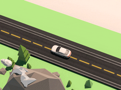 Drift 2d 30fps 3d animation blender c4d car drifting low ploy motion ui，icon vehicle