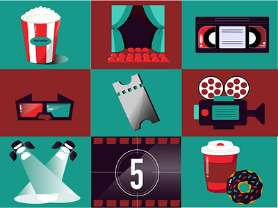 cinema icons design icon illustration vector
