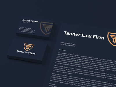 Tanner Law Firm - Brand design branding business card design law logo