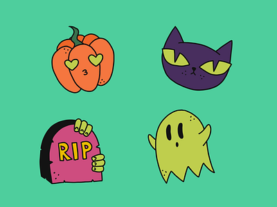 Halloween doodles design halloween illustration procreate