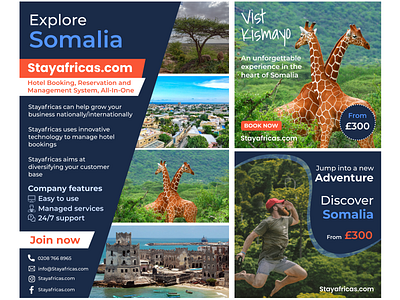 Marketing material for travel agency (offline and online)