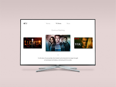 Daily UI challenge #025 - TV App apple tv dailyui dailyuichallenge mockup tv app ui uidesign uiux userinterface userinterfacedesign visualdesign visualdesigner