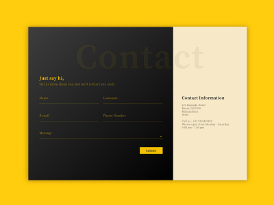 Daily UI challenge #028 - Contact Us