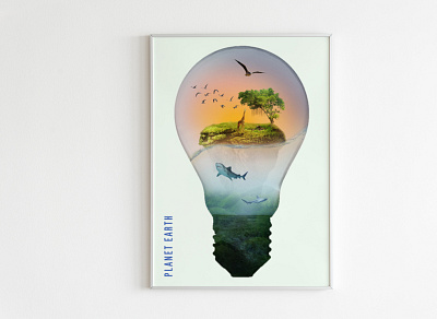 Planet Earth bulb cosmos design earth ecosystem iceage island nature photomanipulation planet universe
