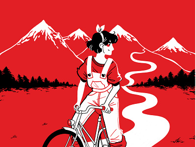 Bike Adventure bike illustration illustrator red