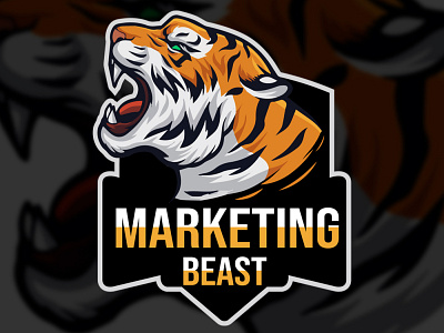 Mascot Marketing Logo brand design logo marketing agency mascot mascot tiger tiger logo