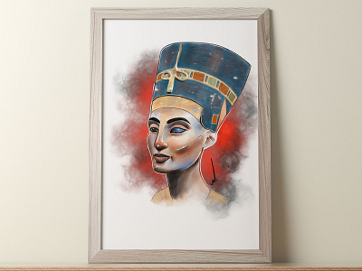 Nefertiti Illustration egyptian frame graphicdesign illustration nefertiti