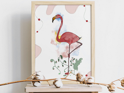 Flamingo Design flamingo frame graphicdesign illustraion