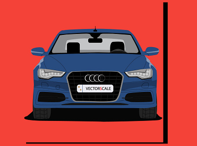 Audi Q6 Front View animation art branding design fanart flat illustration illustrator logo minimal vector