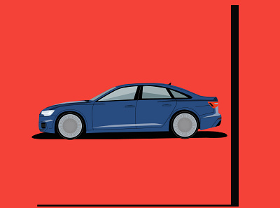 Audi Q6 side view animation art branding design fanart flat illustration illustrator minimal vector