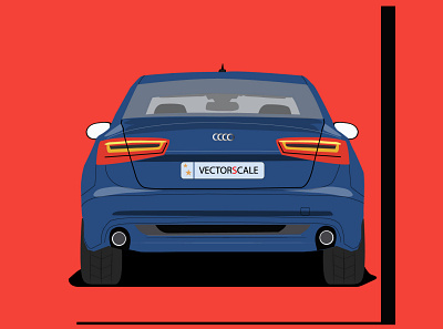 Audi Q6 Rear view animation art branding design fanart flat illustration illustrator minimal vector