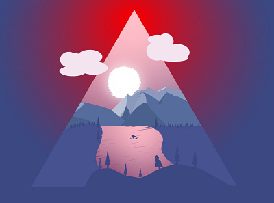 Triangular Landscape . animation art branding design fanart flat illustration illustrator minimal vector