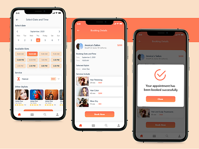 Salon Appointment Booking App adobe xd app art design graphic design minimal ui ux