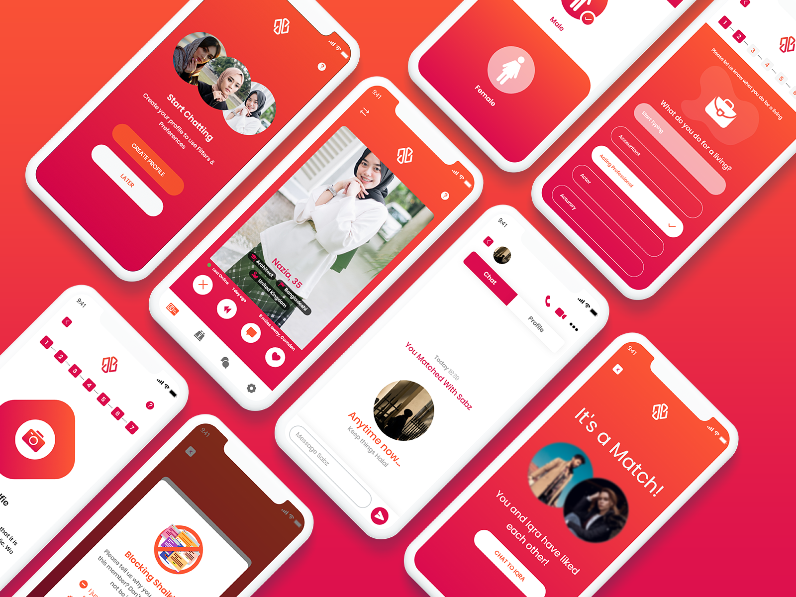 Dating App UI by Farwa Saleem on Dribbble