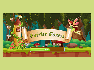 Fairies Forest Game UI Design adobe photoshop design game design graphic design illustration typography ui ux