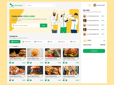 Restaurant Web App app design graphic design illustration minimal ui ux web app web app design