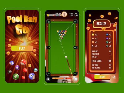 Pool Ball Go Game Design animation game game design game ui ux graphic design pool ball go snooker ui