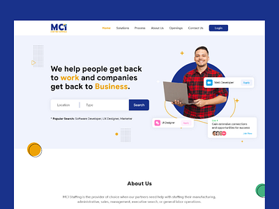 MCI Staffing - Staffing Services provider Website UI UX