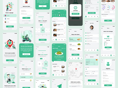 Eat Right Stay Fit App UI Design app art design eat heathy fitness graphic design minimal mobile app ui ui ux ux weight lose app