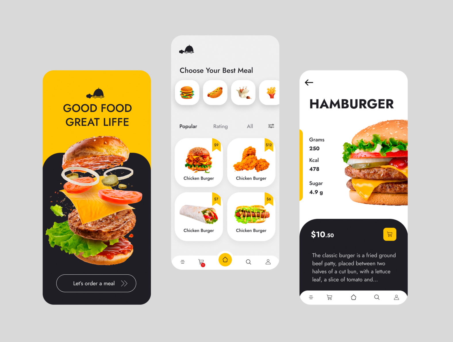 Food App Design by Valeria Mur on Dribbble